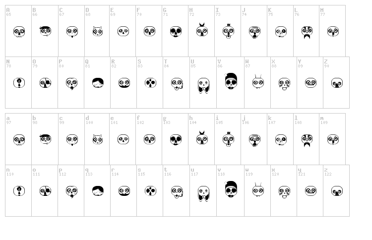 Fluid Death Qkila font map